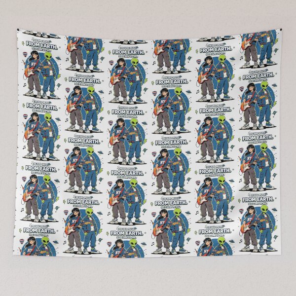 Item preview, UFO Visitor Loves Earth Rock Music designed and sold by NatalieJeans.