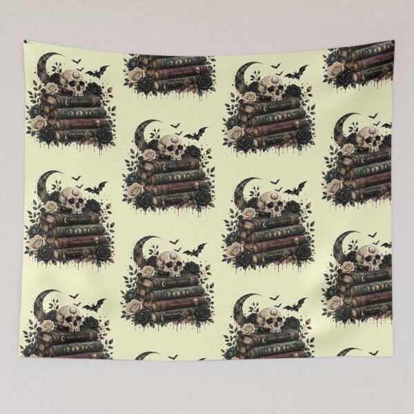 Item preview, Vintage Gothic Skull & Spell Books | Dark Academia Moon Phase Witchy Graphics designed and sold by PrintSpire Studios.