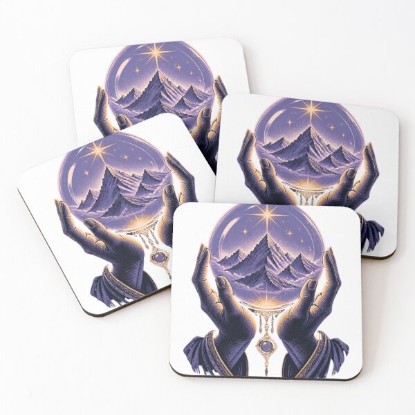 Item preview, Mystical Mountain Celestial Hands Spiritual Nature Art designed and sold by GenZStickerHub1.