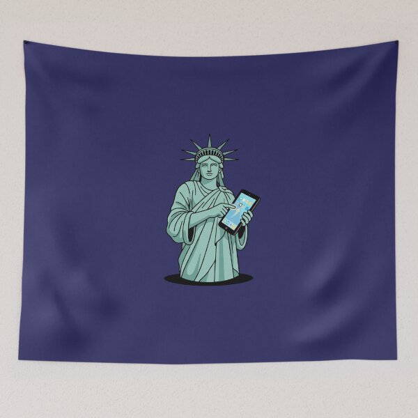 Item preview, Statue Of Liberty Using Tablet Touch Screen designed and sold by Rare By Hero.
