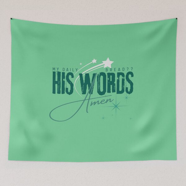 Item preview, His Words Are Daily Bread - Holy Spirit Christmas Inspring Quotes  - Graduation Gifts for girlfriend Lemon Green designed and sold by Doiemacreations.