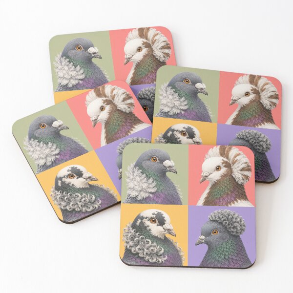 Item preview, Fancy Pigeon Portraits 2x2 designed and sold by pixiedustpaint.