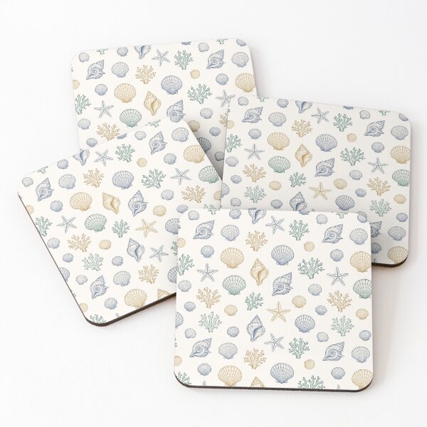 Item preview, Seashells and Coral Pattern designed and sold by Mellowtint Studio.