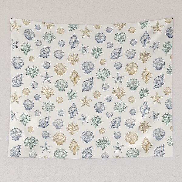 Item preview, Seashells and Coral Pattern designed and sold by Mellowtint Studio.