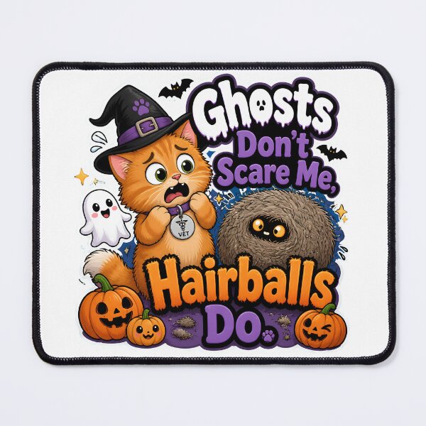 Item preview, Ghosts Don’t Scare Me, Hairballs Do – Funny Halloween Cat Vet designed and sold by Bettybee00.