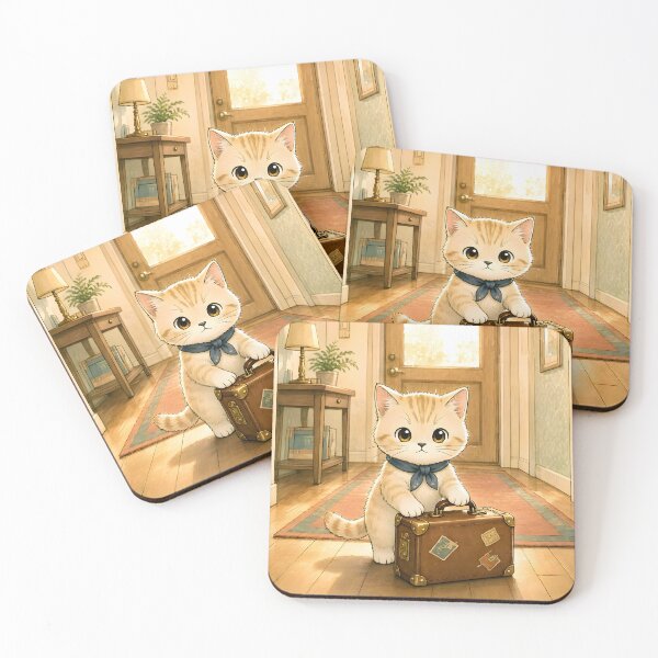 Item preview, Sweet Kitten Arriving Home with Suitcase designed and sold by Sybille-Yates.