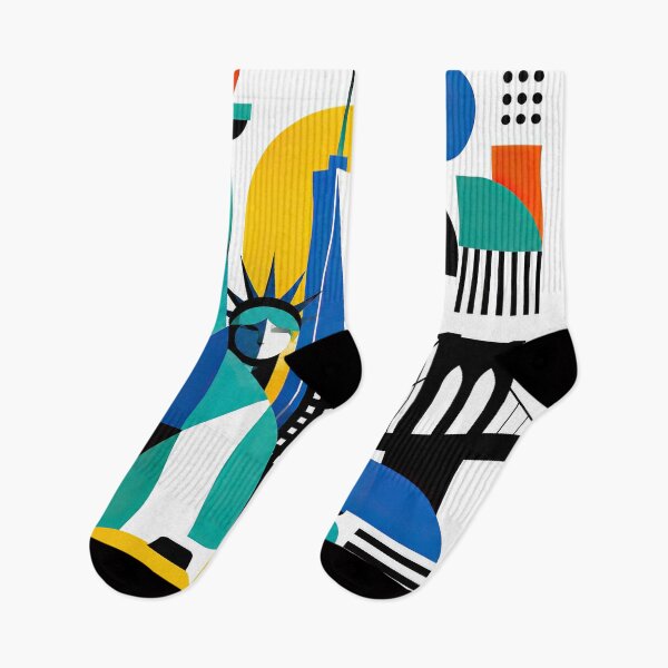 Item preview, Colorful geometric New York skyline poster featuring recognizabl designed and sold by ckybe.