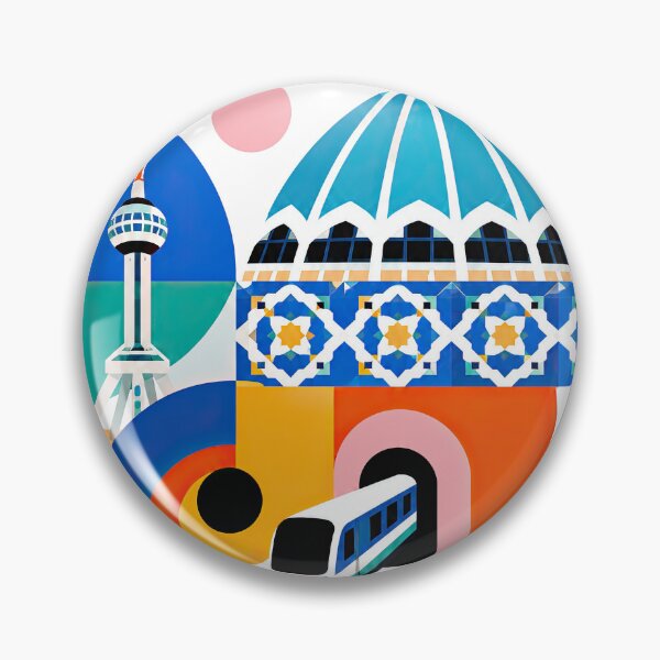 Artikelvorschau, Colorful Tashkent Uzbekistan travel poster featuring modern arch entworfen und verkauft von ckybe.