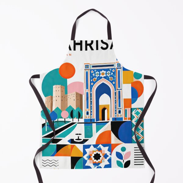 Artikelvorschau, Colorful geometric illustration of Uzbekistan featuring Shahri S entworfen und verkauft von ckybe.
