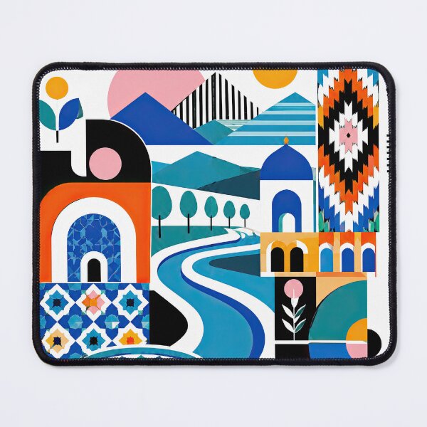 Item preview, Colorful geometric illustration of Fergana, Uzbekistan featuring designed and sold by ckybe.