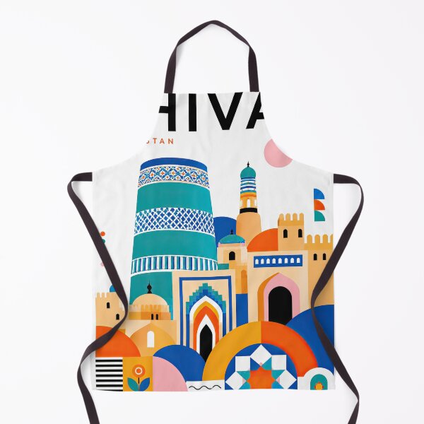 Artikelvorschau, Colorful flat illustration of Khiva, Uzbekistan, featuring Islam entworfen und verkauft von ckybe.