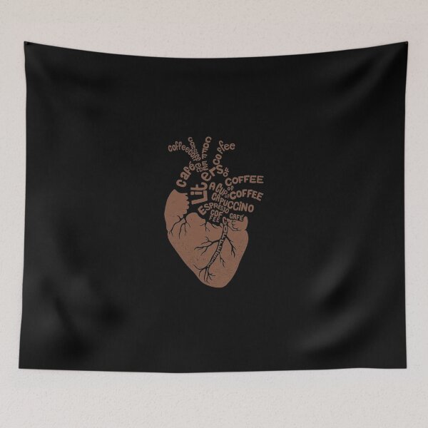 Item preview, Artistic Coffee Word Cloud Human Heart Silhouette designed and sold by SusanOrtiz8.
