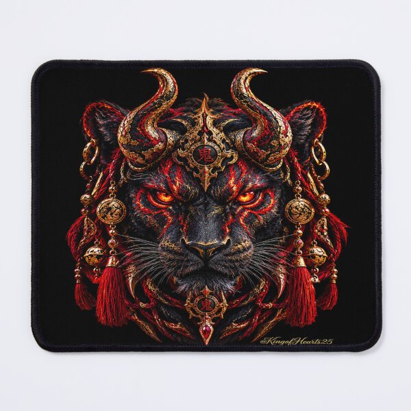 Item preview, Oni Panther Crimson Demon Japanese Dark Fantasy Guardian designed and sold by KingofHearts25.