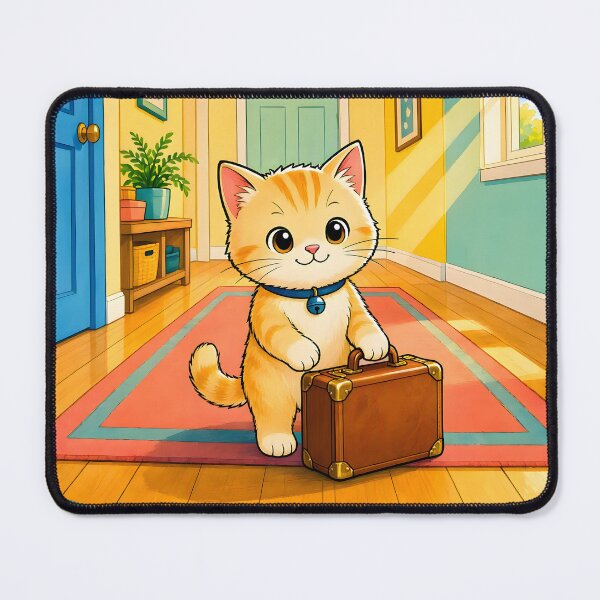 Item preview, Sweet Kitten Arriving Home with Suitcase designed and sold by Sybille-Yates.