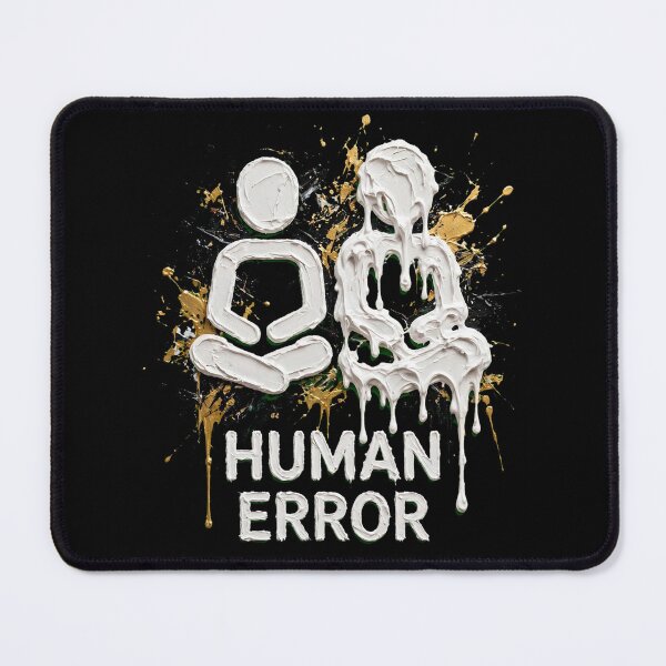 Item preview, Human Error Impasto Painting Abstract Typography designed and sold by  One City Two Children Studio.