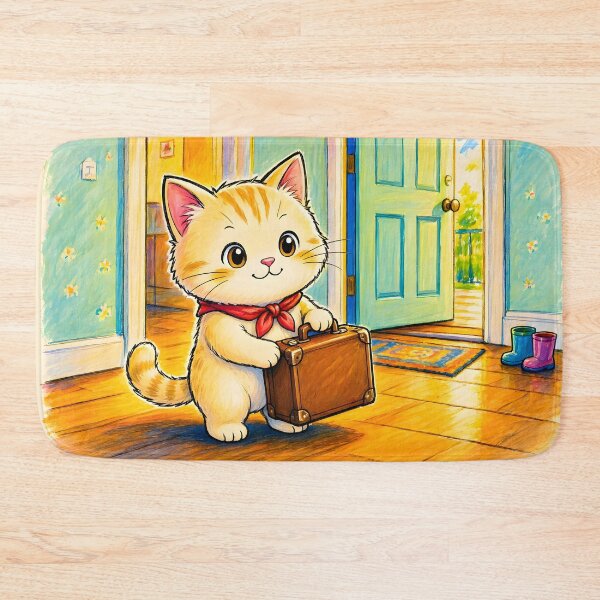 Item preview, Sweet Kitten Arriving Home with Suitcase designed and sold by Sybille-Yates.
