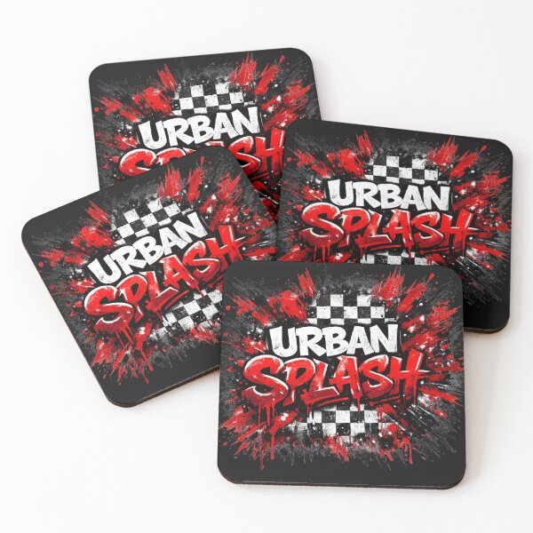 Aperçu de l'œuvre Urban Splash Crimson – Design audacieux de street art graffiti créée et vendue par MaryvonLogg.