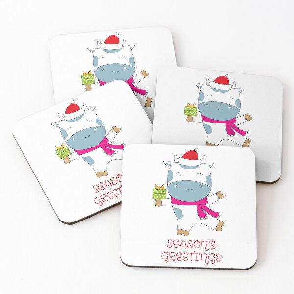 Item preview, Seasons Greetings Festive Cow designed and sold by ToluaPrints.