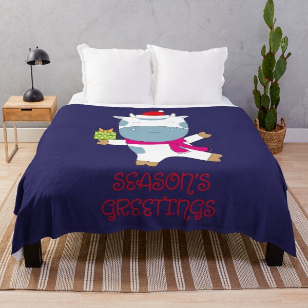 Item preview, Seasons Greetings Festive Cow designed and sold by ToluaPrints.