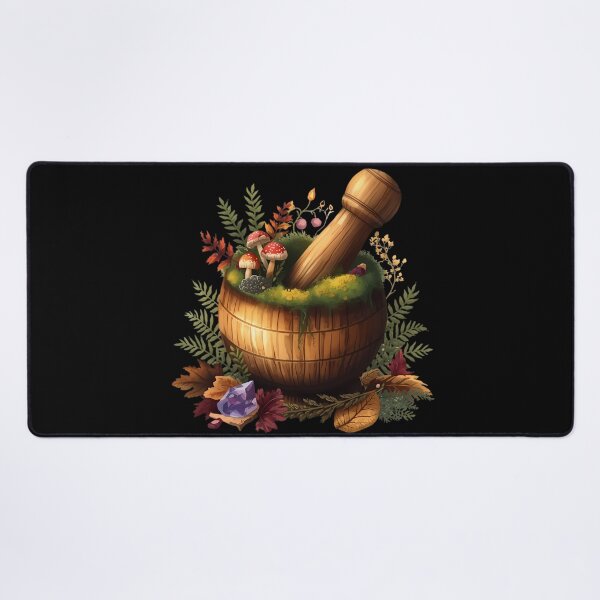 Item preview, Vintage Witch Mortar Pestle Dark Cottagecore Overgrown Moss designed and sold by Youram.