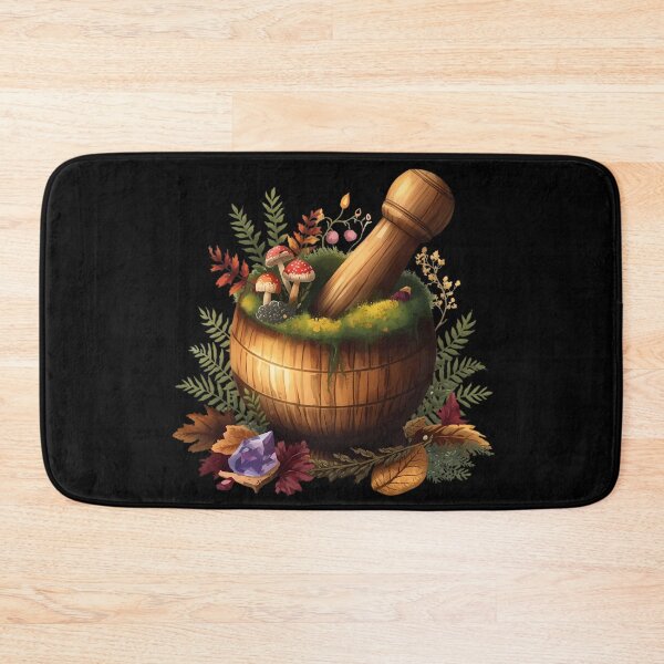 Item preview, Vintage Witch Mortar Pestle Dark Cottagecore Overgrown Moss designed and sold by Youram.
