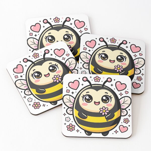 Item preview, Cute Bee with Flower and Hearts designed and sold by Elhocinr.