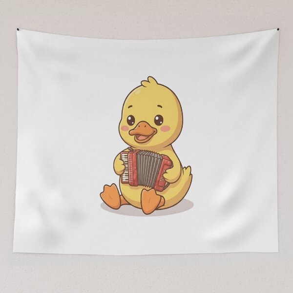 Item preview, Cute Duck Playing Red Accordion designed and sold by Ella_Sketch.