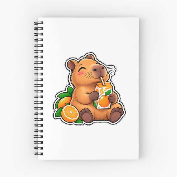 Item preview, Capybara Drinking Cartoon Orange Juice  designed and sold by WeirdlyMild.