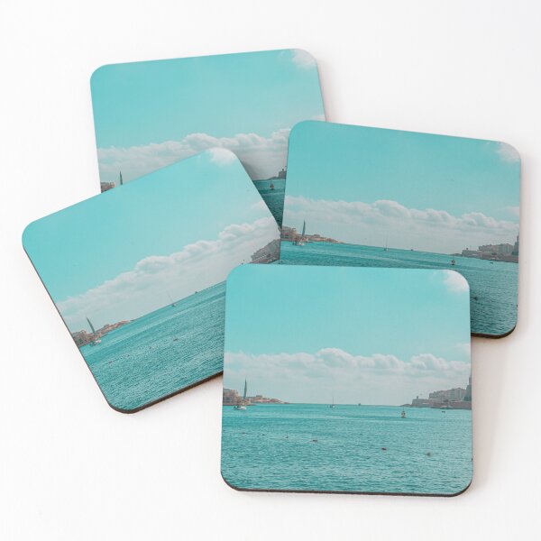 Item preview, Maltese Harbor Seascape with Coastal Town designed and sold by The Daphne Lens.