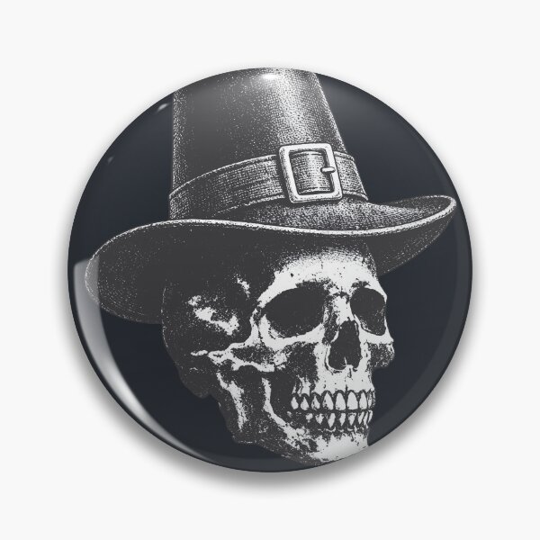 Item preview, Thanksgiving Skull Waring Pilgrim's Hat designed and sold by CreepyCornerArt.