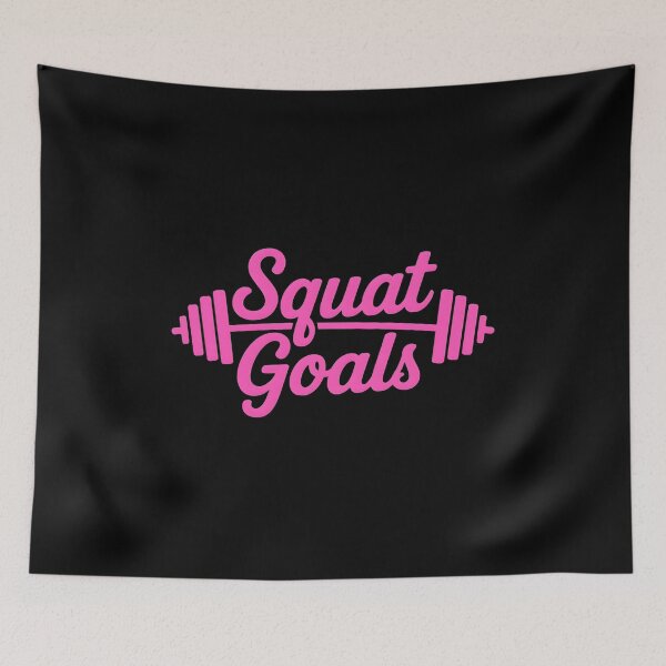 Item preview, Squat Goals Barbell Pink Script Motivational designed and sold by GiaoCalonas.