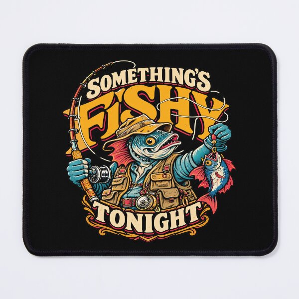 Item preview, Something’s Fishy Tonight – Funny Halloween Fisherman Fishing, Retro Vintage Angler Design designed and sold by Santanu1990.