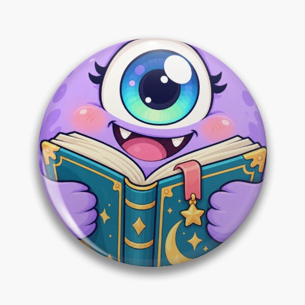 Item preview, Purple Reading Cyclops — Cute Monster designed and sold by Damsos.