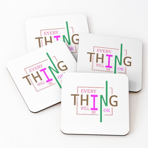 Item preview, Everything Will Be OK Motivational Quote - Creative Colorful Typography Artwork designed and sold by Carftora786.