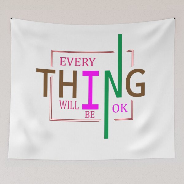 Item preview, Everything Will Be OK Motivational Quote - Creative Colorful Typography Artwork designed and sold by Carftora786.