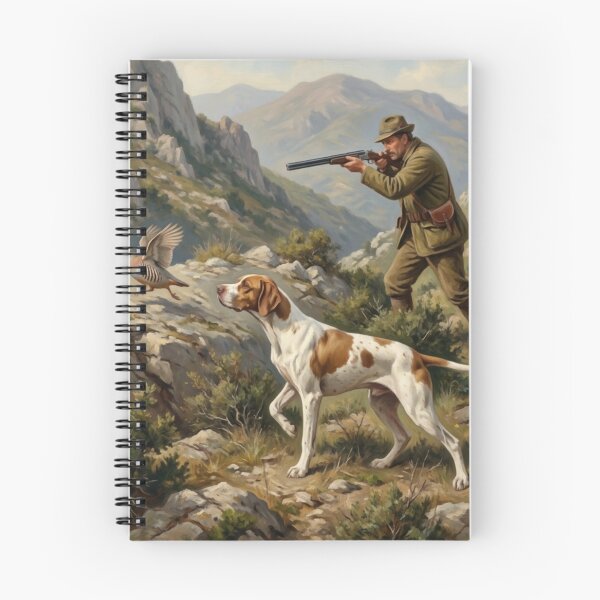 Aperçu de l'œuvre Chasse au pointer anglais et à la perdrix en montagne créée et vendue par TammyHunterArt.