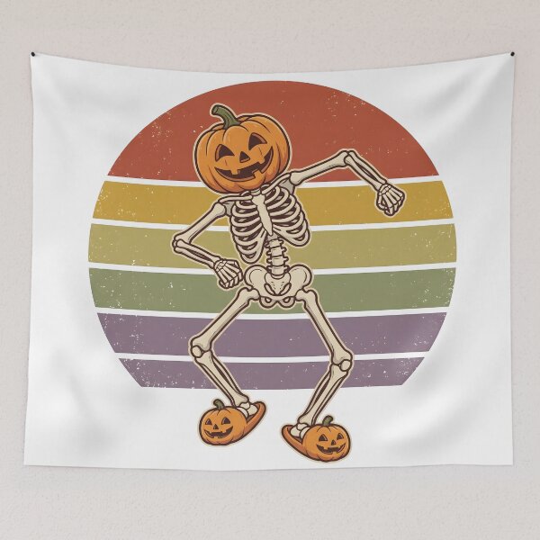 Item preview, Sunset Retro Dancing Skeleton | Halloween designed and sold by Flamocha.