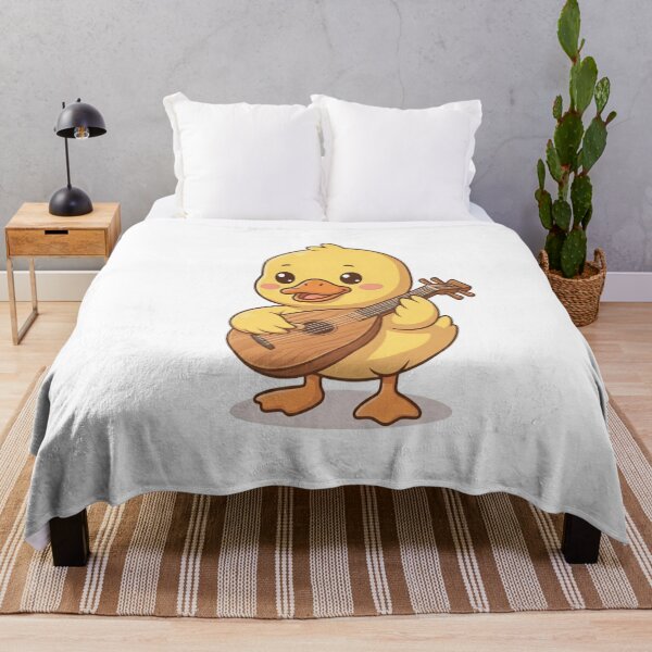 Aperçu de l'œuvre Un adorable canard joue du luth acoustique créée et vendue par Ella_Sketch.