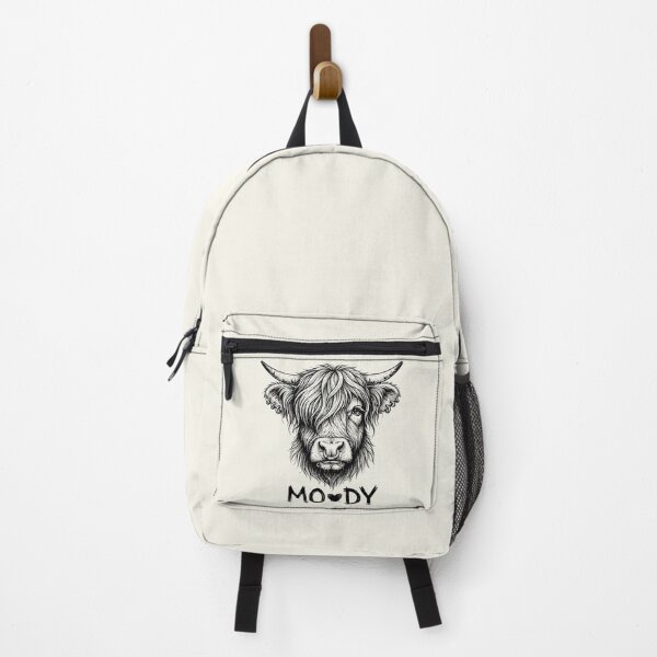 Item preview, Moody Highland Cow Edgy Punk Pierced Cattle Sketch designed and sold by Amir Faysal.
