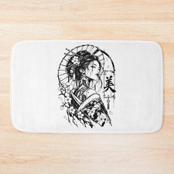 Item preview, Japanese Cyberpunk Geisha Beneath Sakura Parasol designed and sold by bapupa.