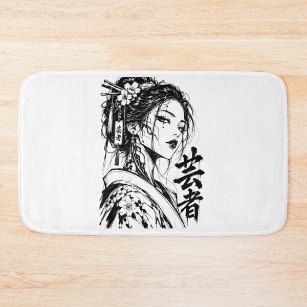 Item preview, Japanese Cyberpunk Geisha Ink Portrait designed and sold by bapupa.