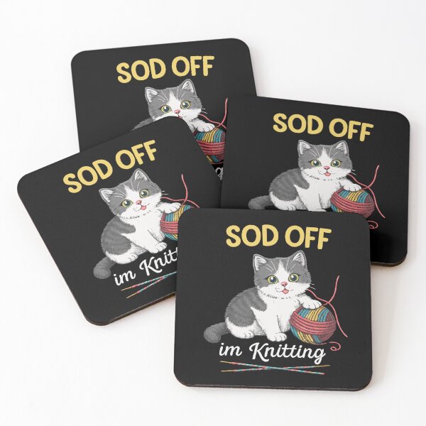 Item preview, Sod Off I'm Knitting - British Shorthair Cat designed and sold by Text2tee.