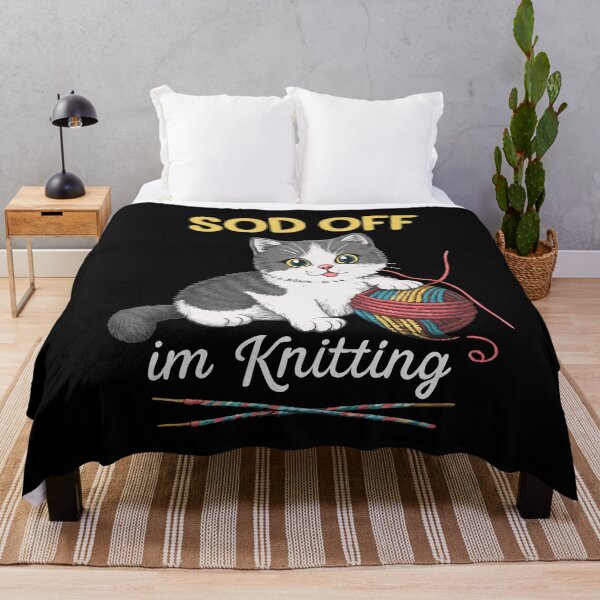 Item preview, Sod Off I'm Knitting - British Shorthair Cat designed and sold by Text2tee.