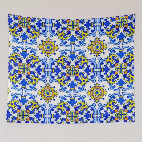 Item preview, Lisbon Coffee Break – Blue Azulejo Espresso Seamless Pattern designed and sold by WheresMyMojo.