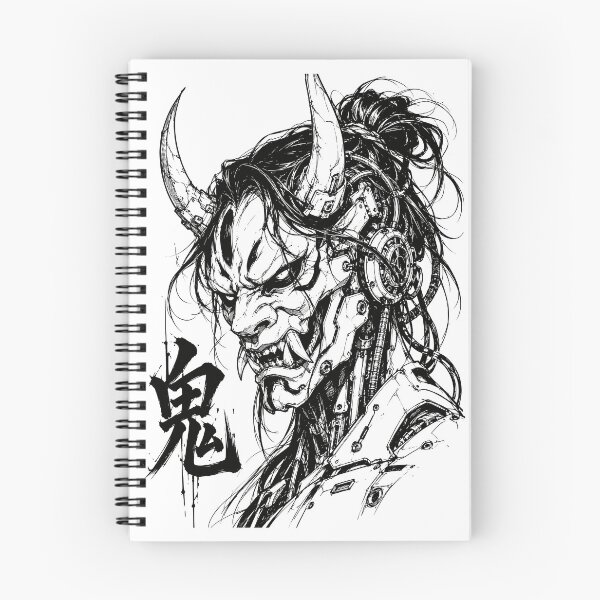 Item preview, Japanese Cybernetic Oni Ink Portrait designed and sold by bapupa.