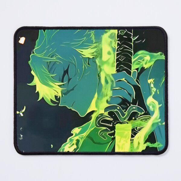 Item preview, Emerald Flame Swordsman – Green Energy Anime-Inspired Warrior designed and sold by Dyan4.