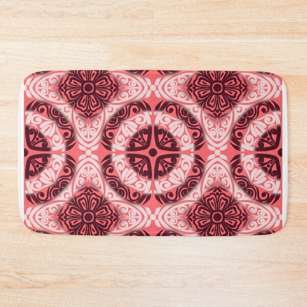 Item preview, Portuguese Ceramic Tile Motif | Pink & White Mediterranean Talavera Pattern designed and sold by Rukhscreations.