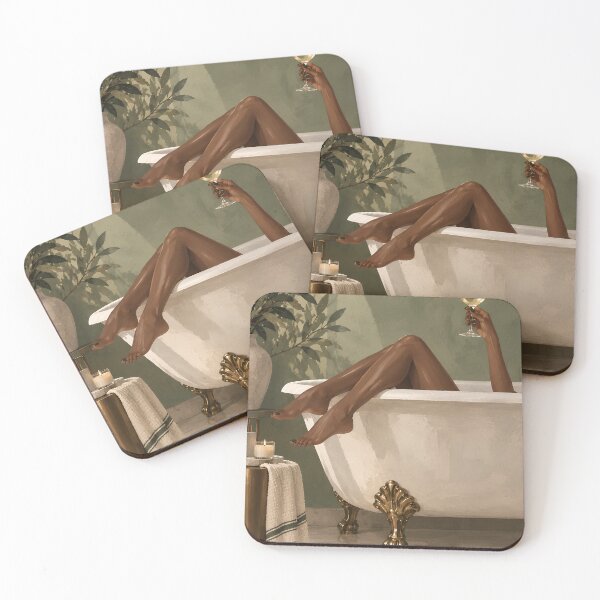 Item preview, Self Care Serenity Moody Sage Green Bathroom Art designed and sold by salt n sass designs.