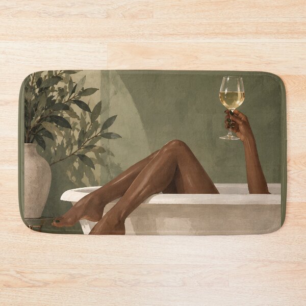 Item preview, Self Care Serenity Moody Sage Green Bathroom Art designed and sold by salt n sass designs.
