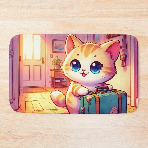 Item preview, Sweet Kitten Arriving Home with Suitcase designed and sold by Sybille-Yates.